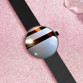 Circular smart watch with metal strap and colour touch screen display
