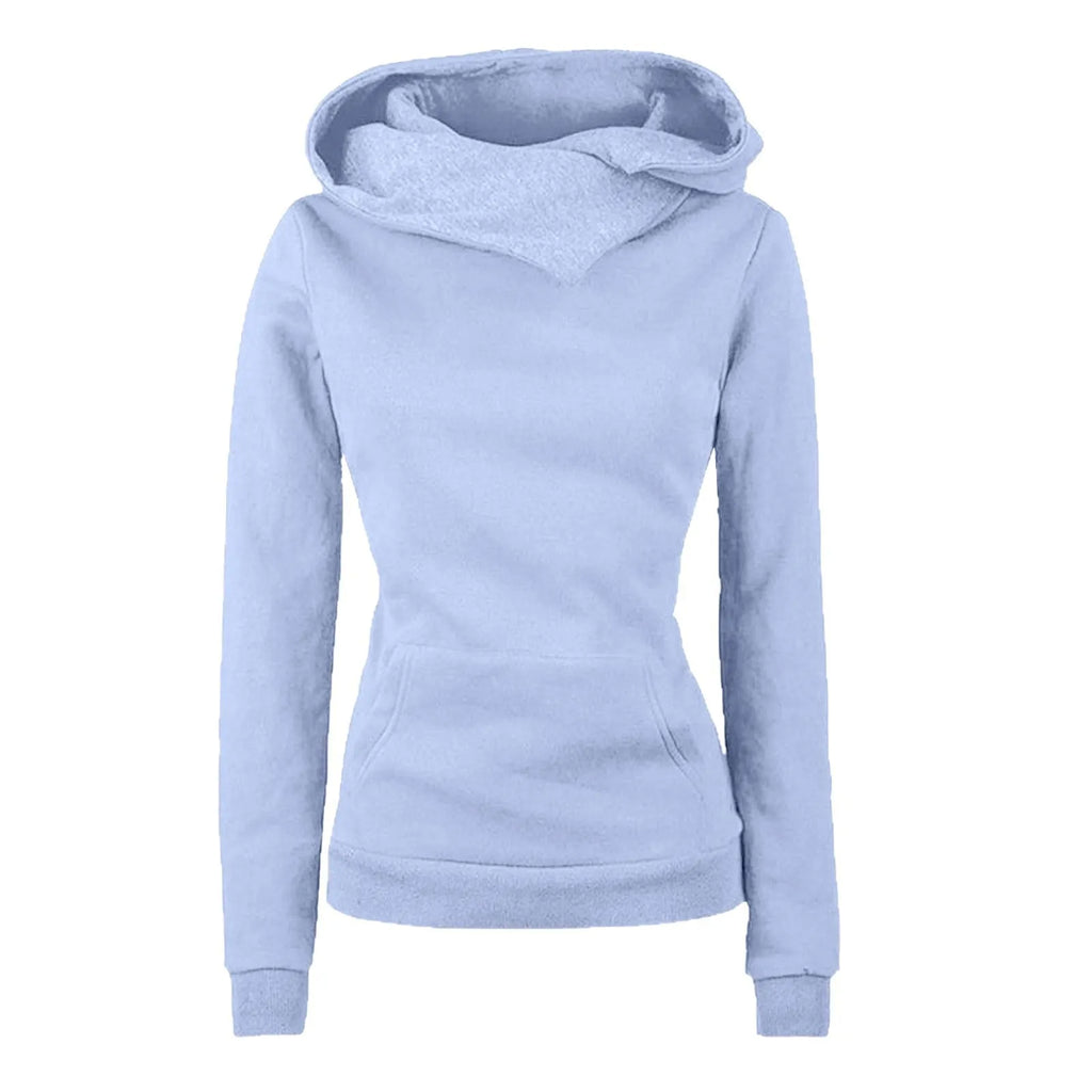 Women's irregular long sleeve sweater in solid colour casual pullover polyester fibre top