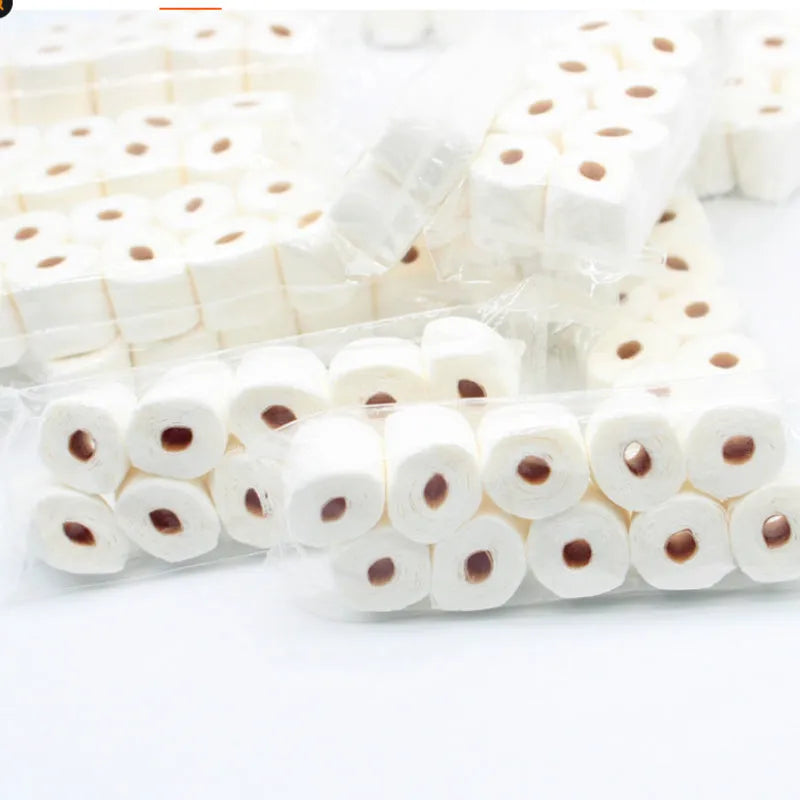Miniature paper tissue roll model for dollhouse bathrooms measuring 30x15x80mm