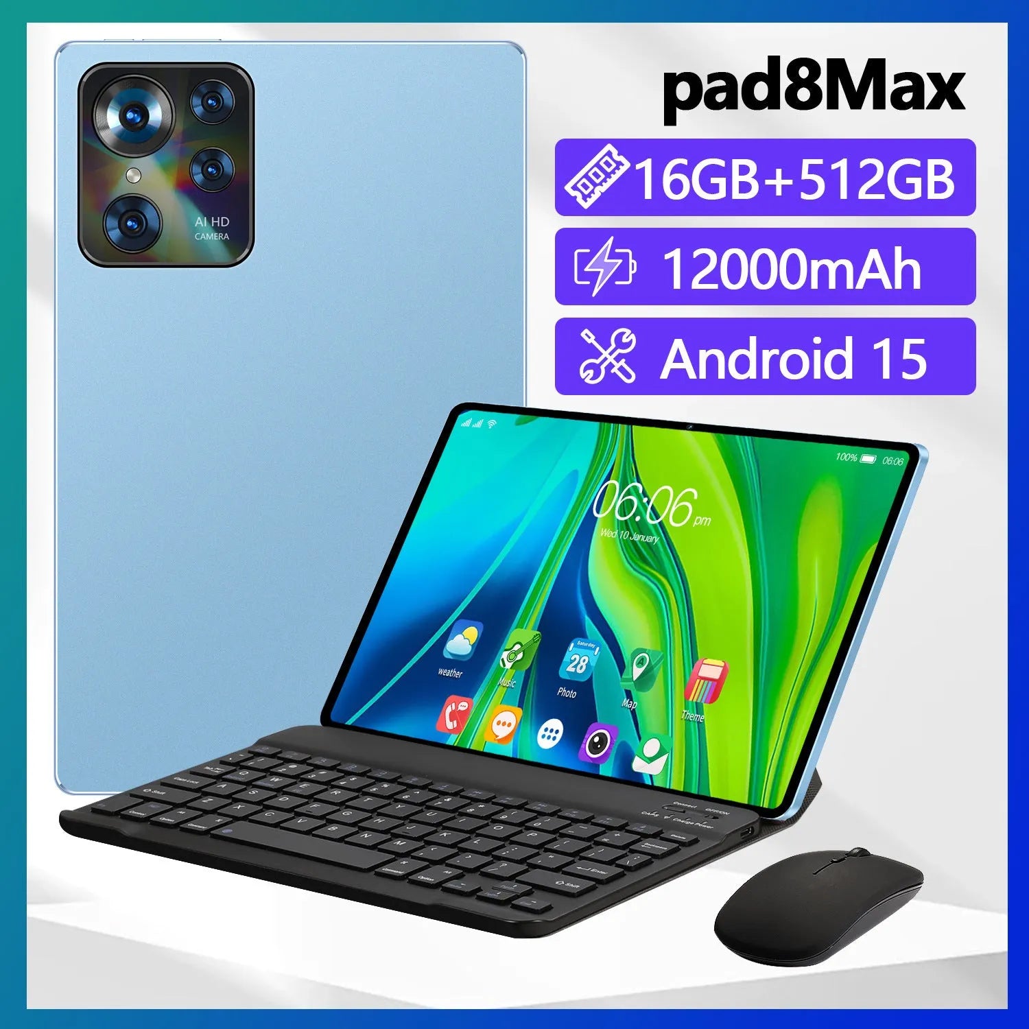 10-inch Tablet PC Smart Call Google Edition with 10.1-inch screen in Black colour