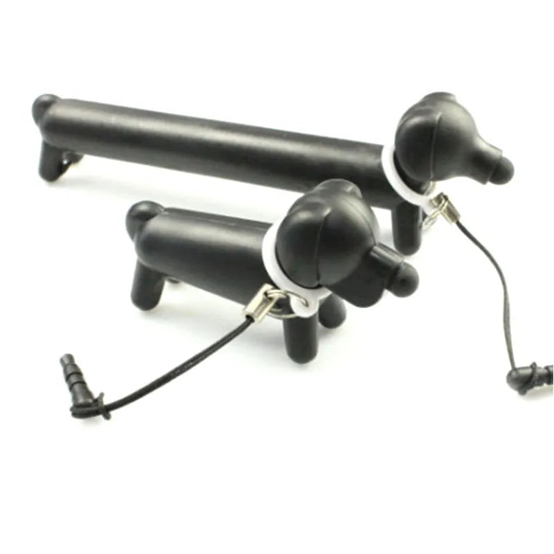 Black dog shaped touch screen stylus pen with phone holder function