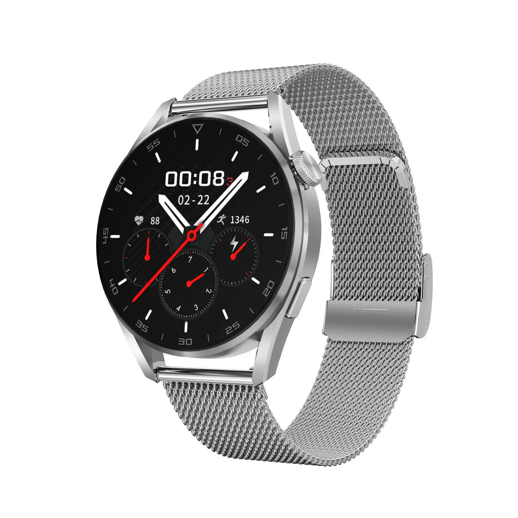 Bluetooth smart watch with call and scan code support on wrist showing 1.3-inch IPS screen