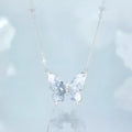Bingyu Butterfly S925 silver necklace with O‑ring chain and adjustable 41‑50 cm length.