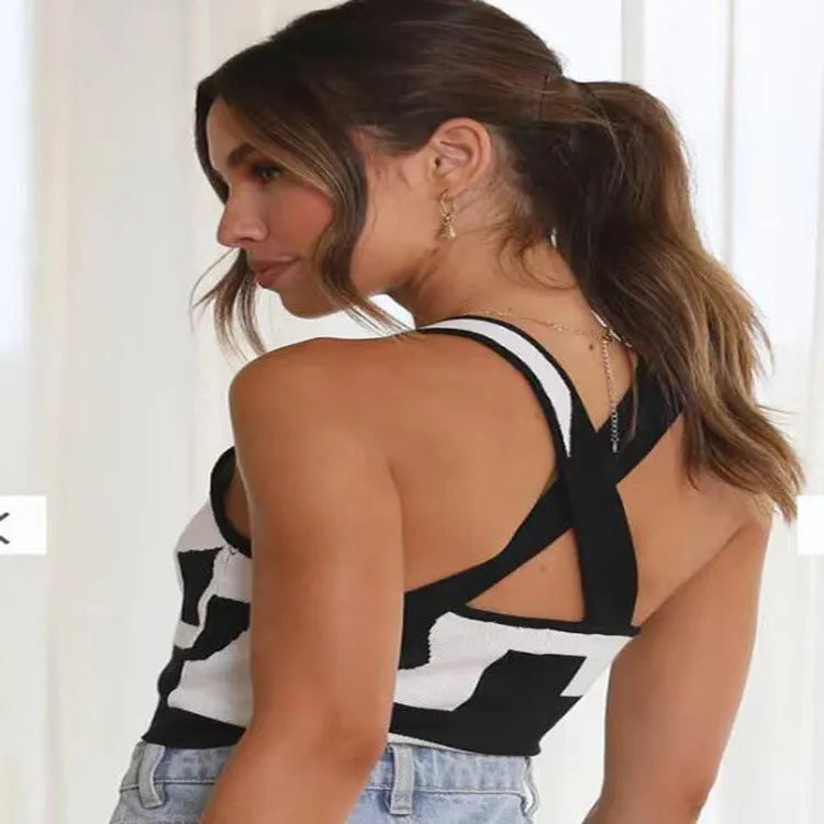 Women's U collar camisole vest in slim fit street fashion style available in multiple colours