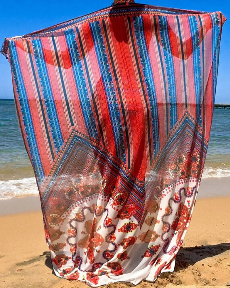 Women's three-piece split swimsuit set featuring a cutout blouse, high-waisted brief, and jacket.