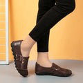 Button plus size casual low-top flat shoes with Velcro strap in six colour options.