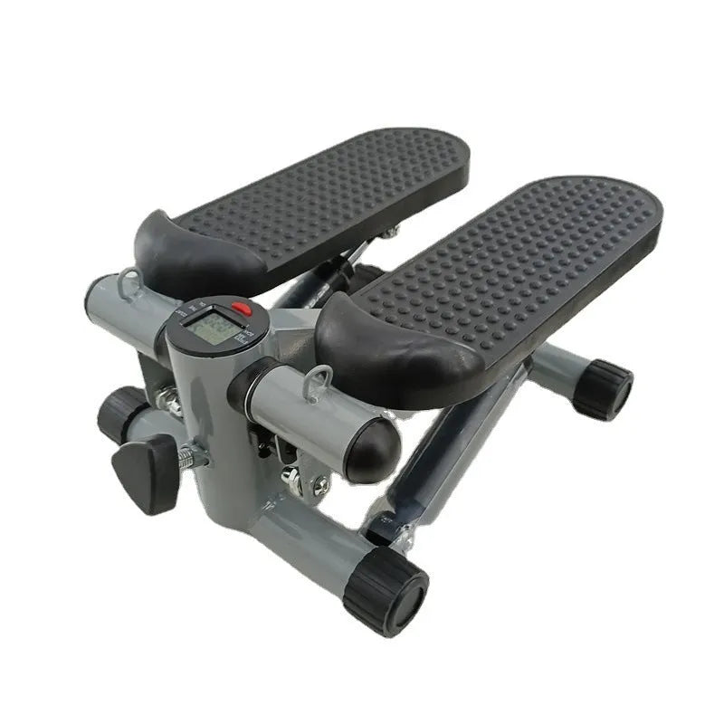 Silver grey household mini treadmill with hydraulic resistance and pedal machine for waist slimming