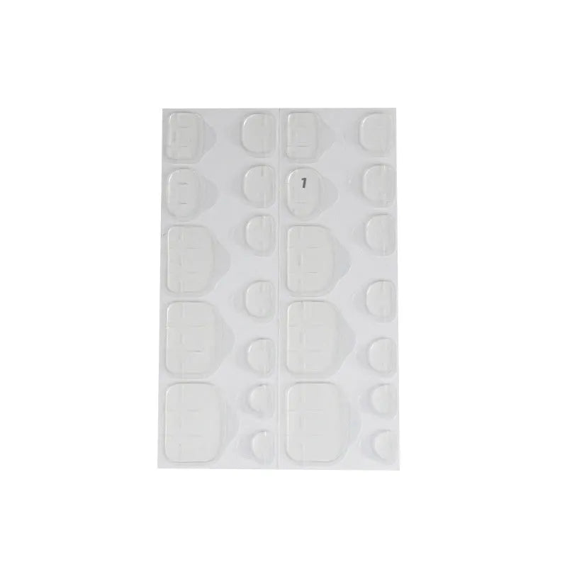 Fake toe nail transparent jelly glue waterproof super sticky ultra-thin white glue shell pattern 10 pieces