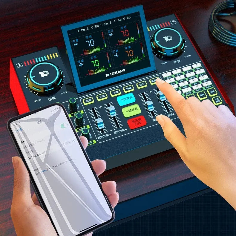 G10 sound card in black with 5.1 channel Bluetooth 5.0 for computer karaoke equipment repair and recording