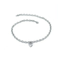 Stainless steel necklace with a love heart pendant showing an animal design, on a curb chain.