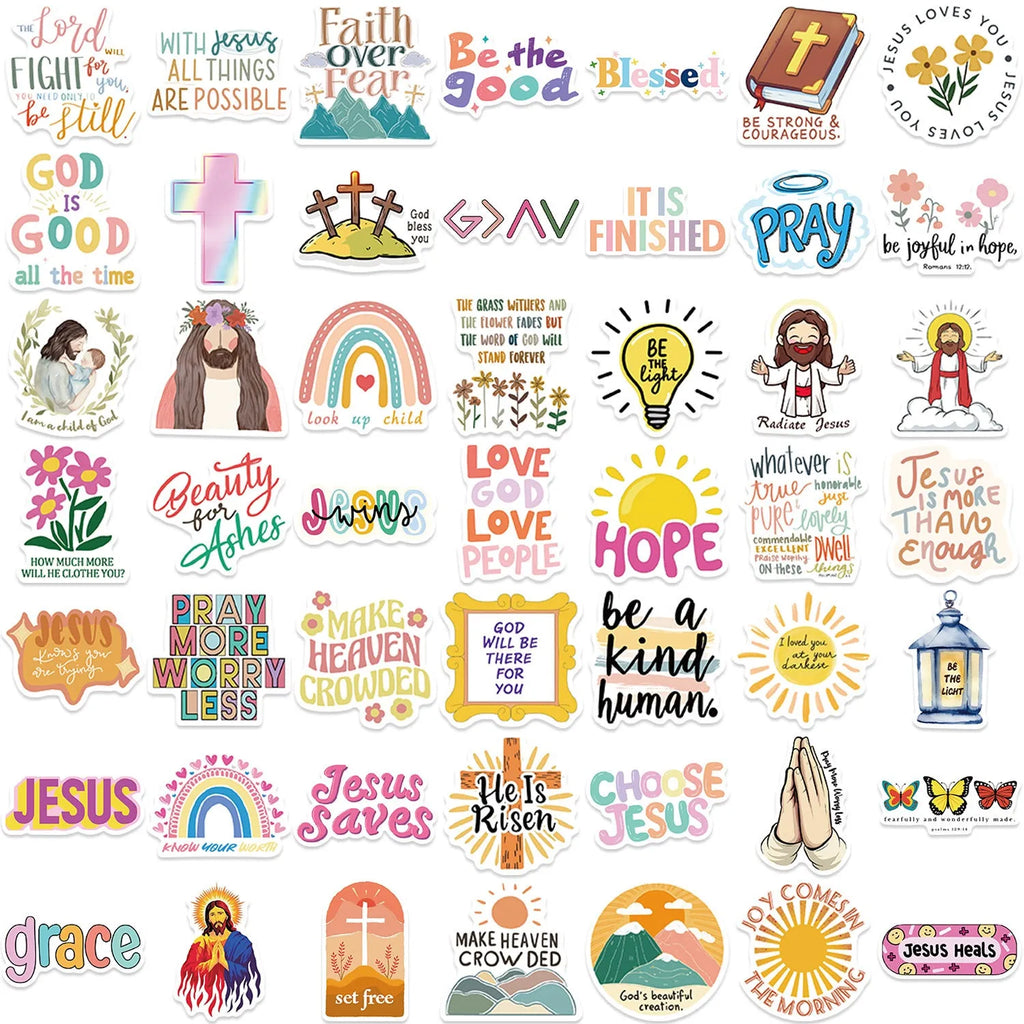 50-piece graffiti sticker set with random printed patterns for personalisation and decoration