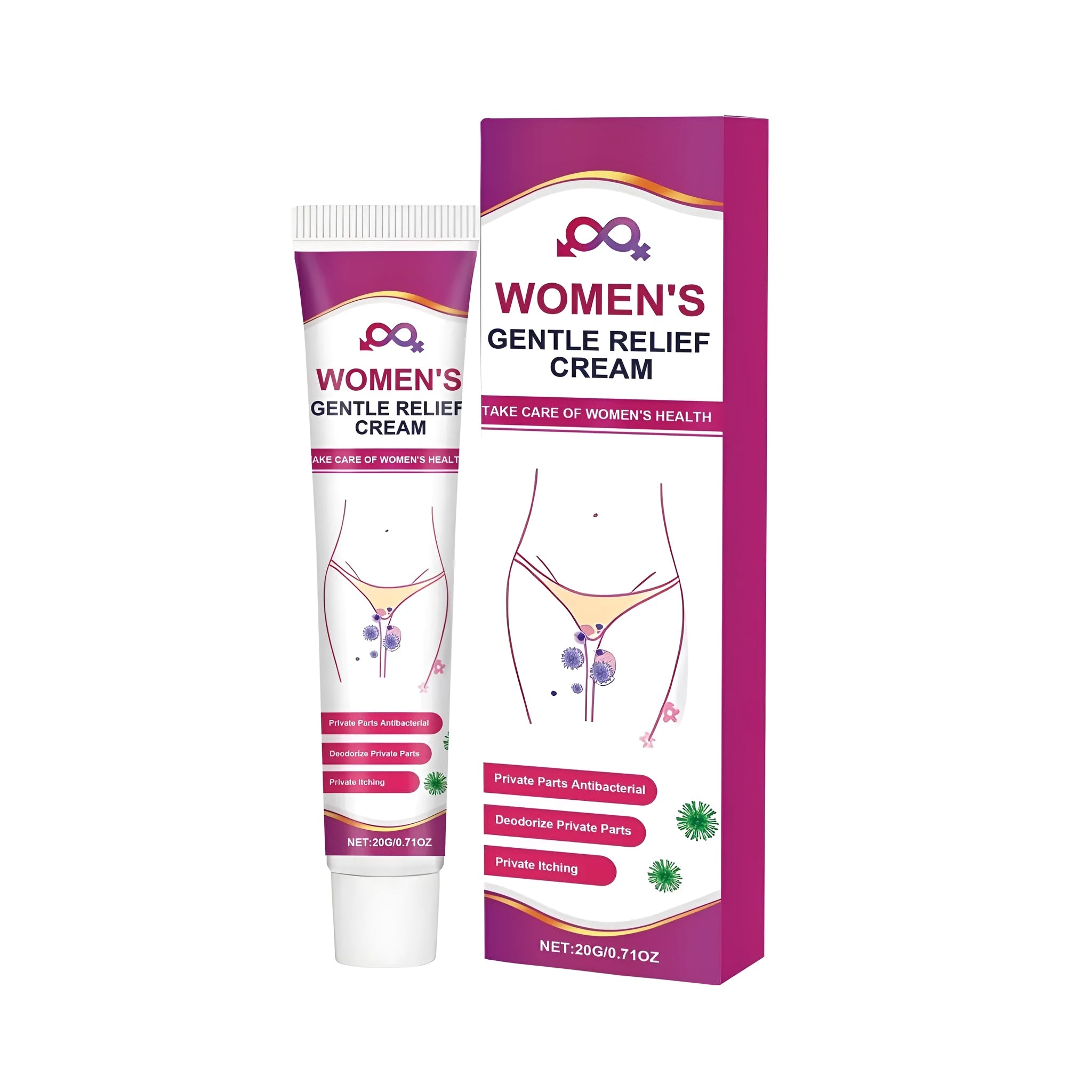 20g tube of women's intimate soothing cream with mint and botanical extracts