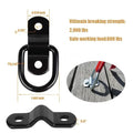 Galvanised black carbon steel pull ring floor hook for trucks on a white background