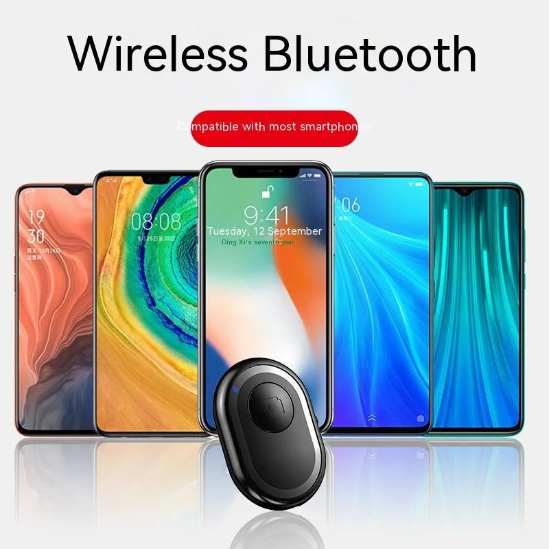 Wireless Bluetooth remote self-timer for smartphones in black, pink or purple colour options