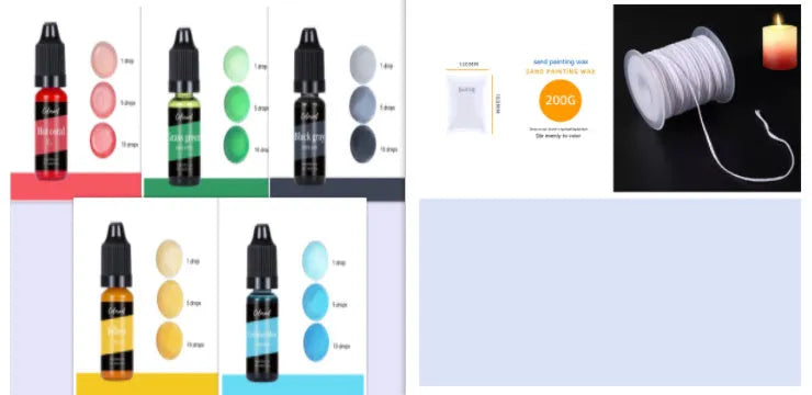 30 colour oil-based dye concentrate bottles for DIY candle and soap making
