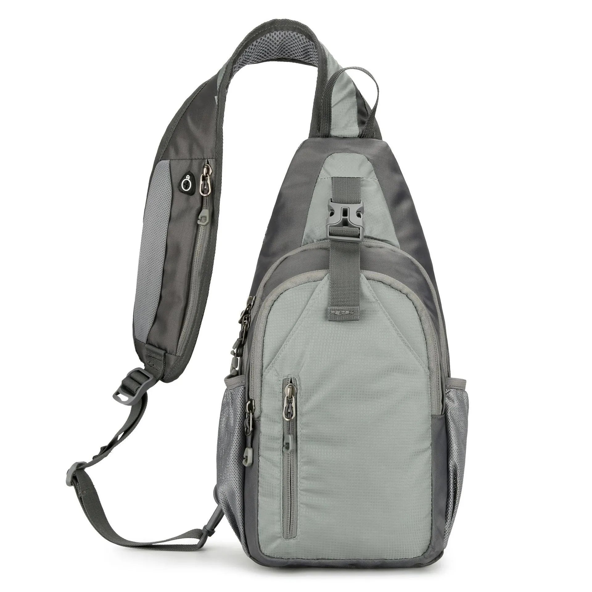 Nylon canvas crossbody chest bag in street style with contrast colour elements