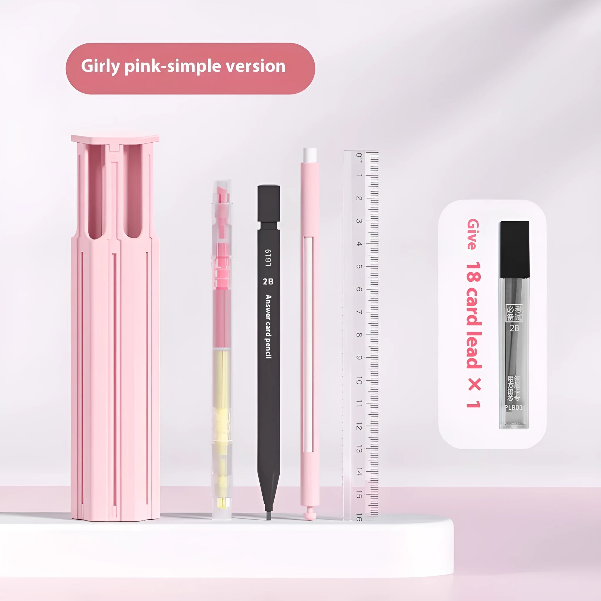 Six Pens Pencil Box Kit in plastic construction with multiple colour options