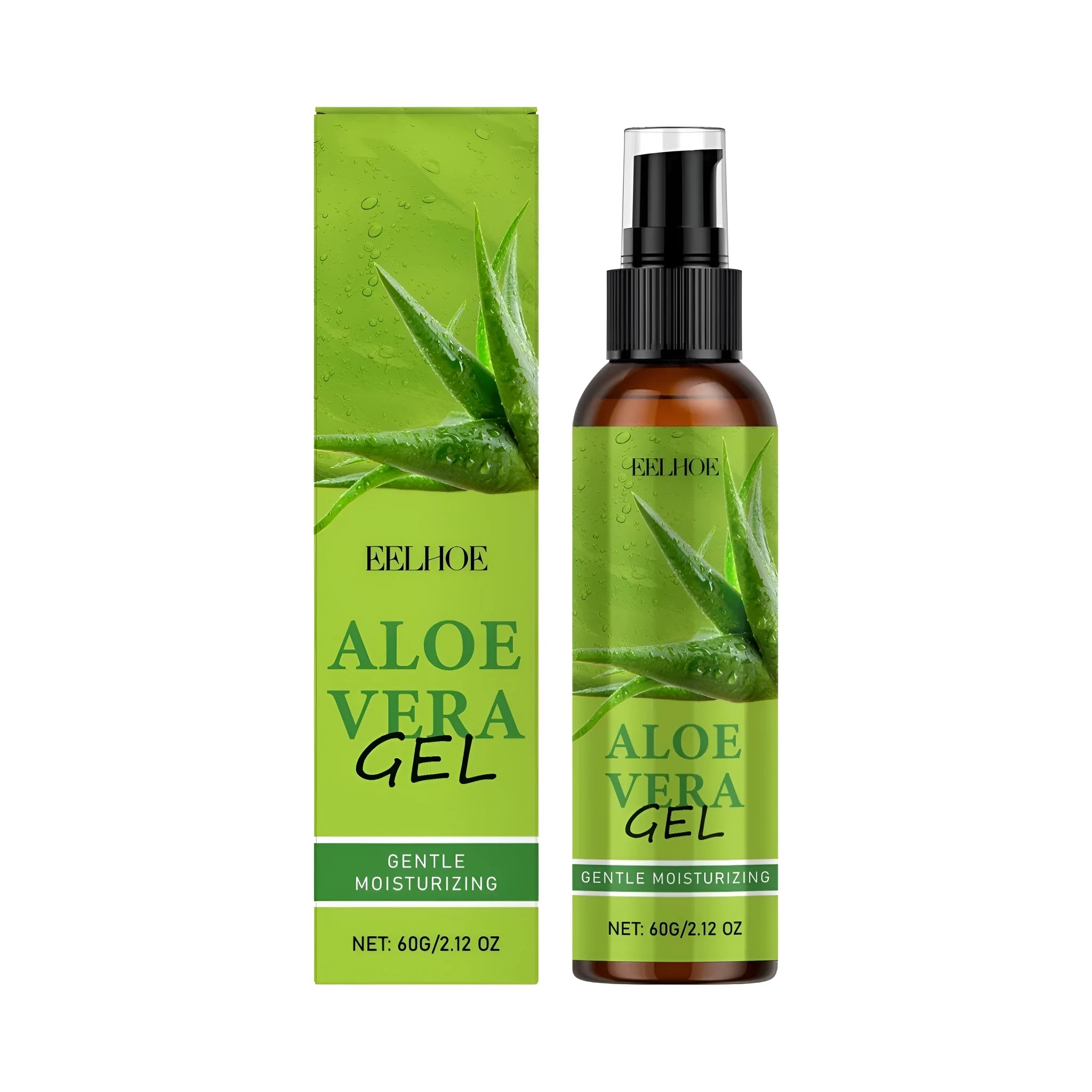 60g tube of clear aloe vera gel with sodium hyaluronate for skin hydration.