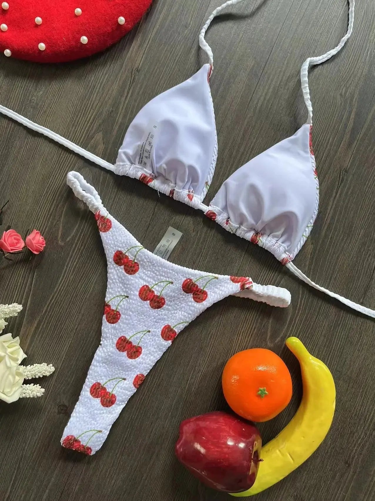 Women's printed bikini swimsuit with cotton lining in briefs style design