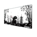Japanese Samurai design gaming mouse pad on desk with cloth surface and non-slip base