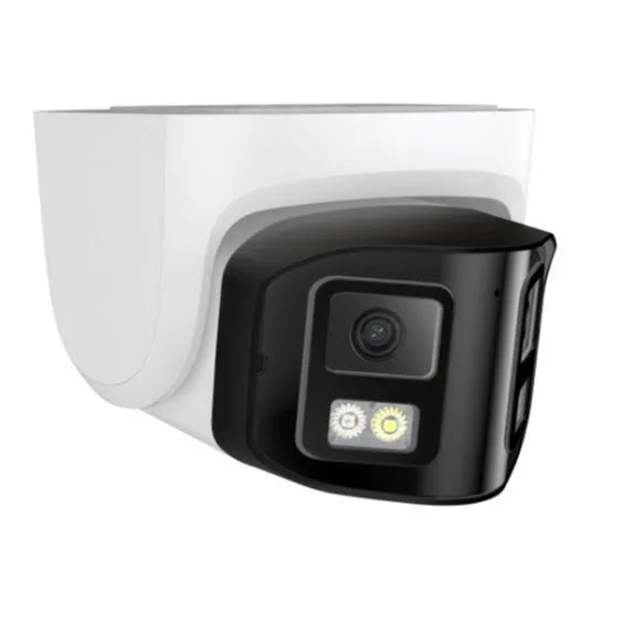 4MP dual-lens panoramic CCTV webcam with safety belt mount and IP66 waterproof rating
