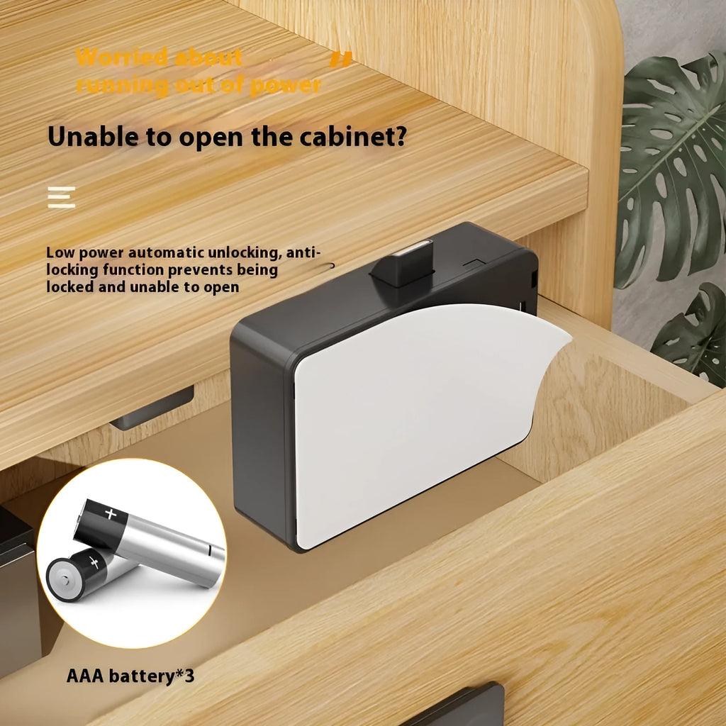 F079 punch free electronic drawer lock with key for no-drill installation