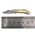 Brass mini folding knife keychain pendant with 3cm blade and brass handle