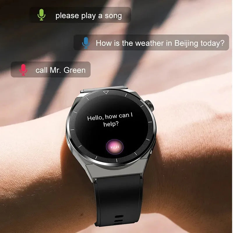 Black silicone smartwatch with silver vinyl case showing health metrics on TFT screen