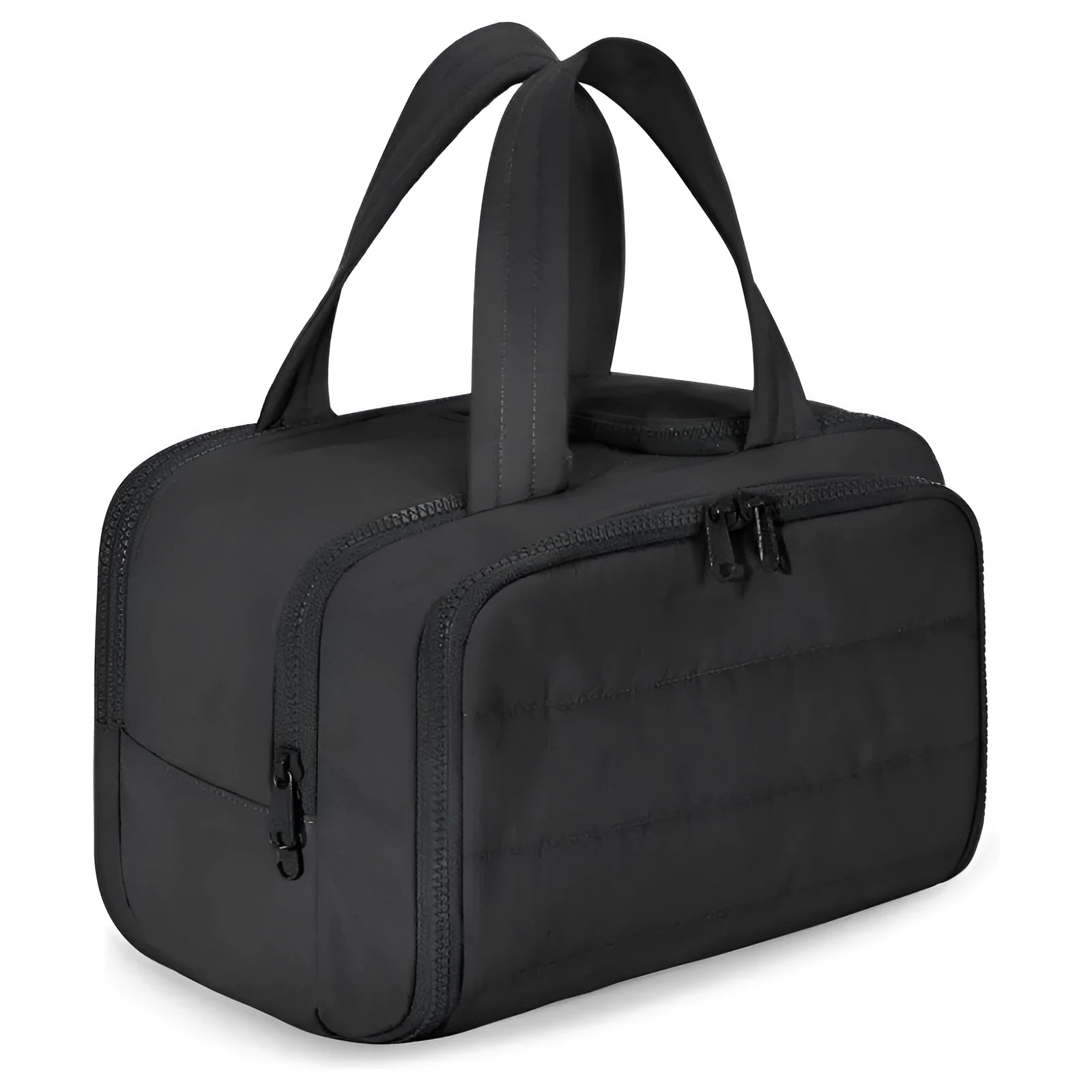 Large lightweight polyester travel toiletry bag in multiple colours with wide open design.