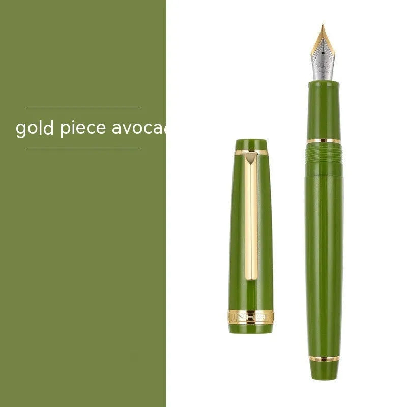Resin business pen with stainless steel nib shown in a selection of colour and clip finish options.