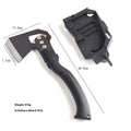 Multi-functional camping axe with stainless steel head and black ABS plastic handle