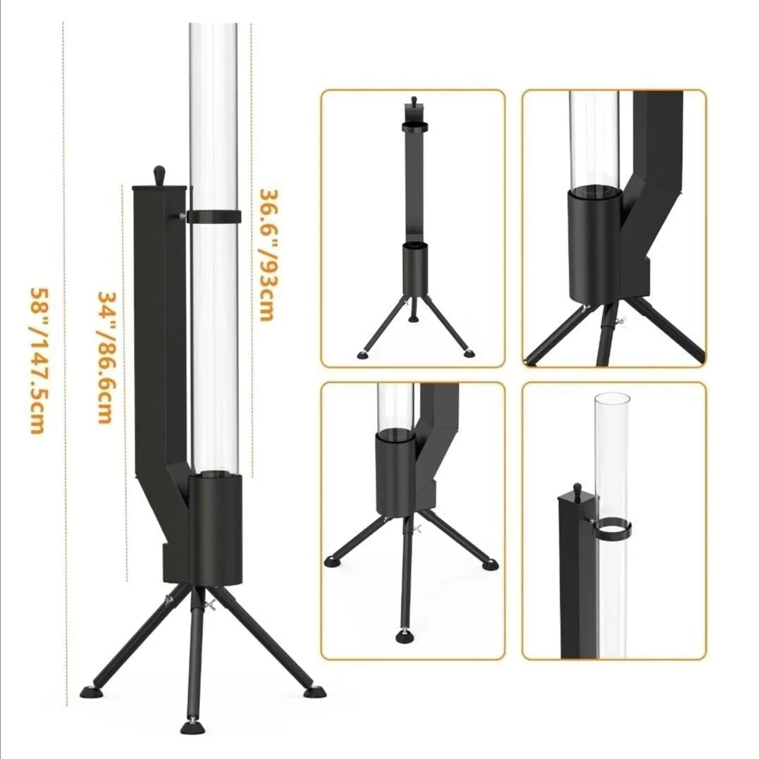 Vertical iron wood burning rocket furnace heating stove for courtyard use