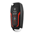 Red and black one-way remote car alarm system with two remotes for 3000m range vehicle security.