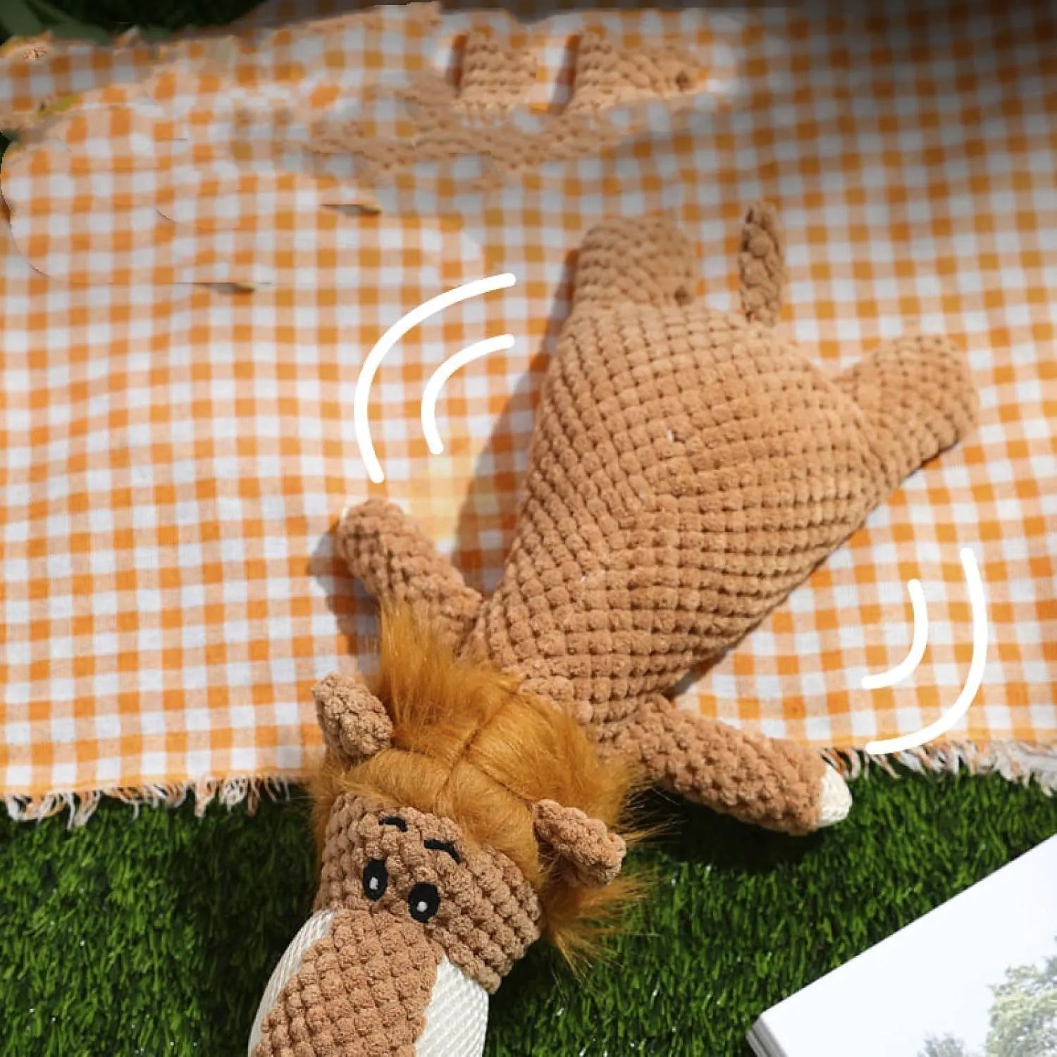 Colourful corn kernel design plush dog toy with squeaker for chewing and interactive play