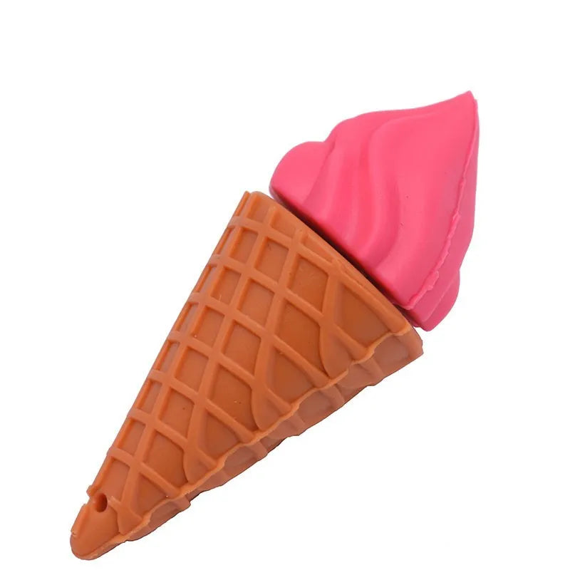Cute mini ice cream shaped novelty USB flash drive on a white background.