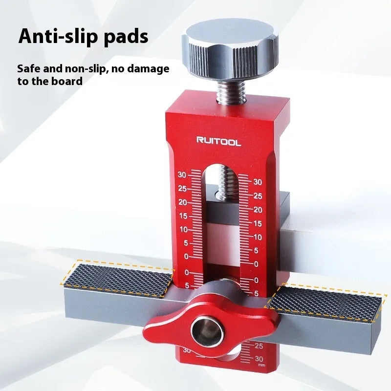 Aluminium alloy cabinet door installation aid tool for woodworking hinge placement
