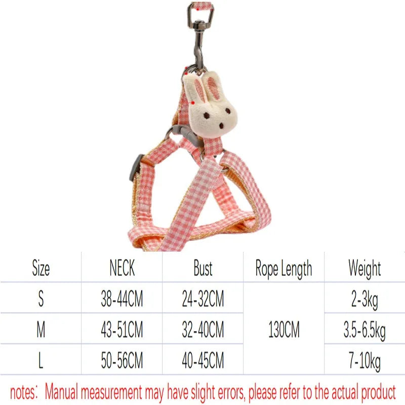 Small dog harness with quick-release straps in blue, khaki, orange, pink, or red