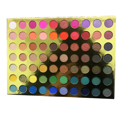 70 colour eyeshadow palette with matte and pearlescent shades in a compact case measuring 30x22x1.5cm