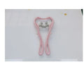 Blue swan-shaped manual neck massager with six wheels and natural jade scraping board on white background