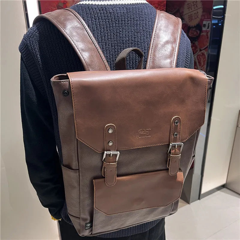Unisex college style travel backpack in solid colour with large capacity for business travel