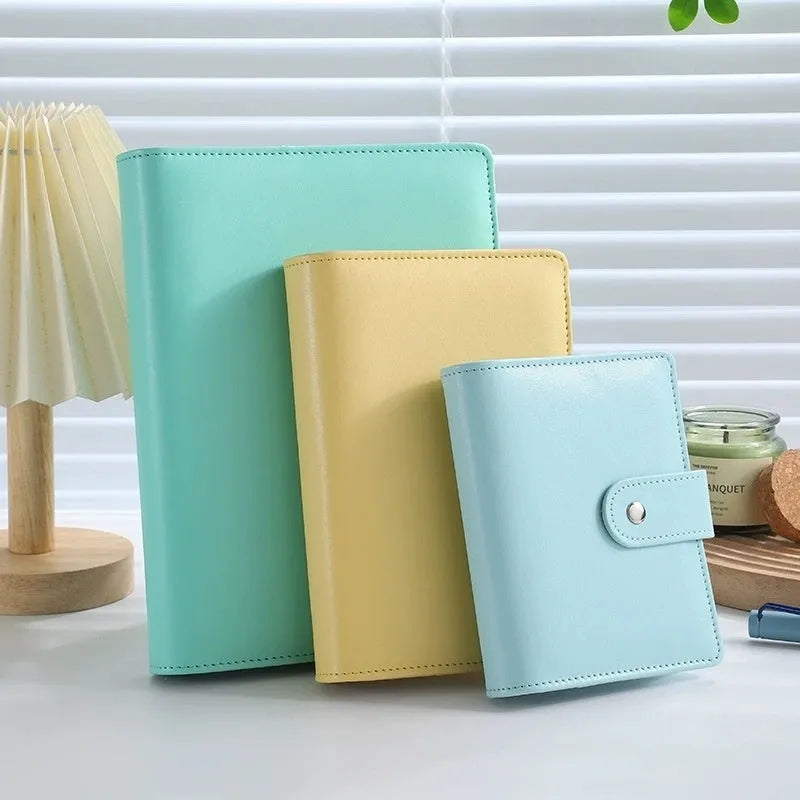 A5 PU leather notebook shell with zipper closure in solid colour
