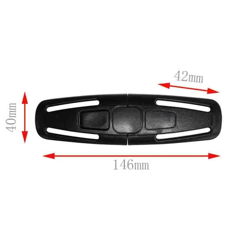 Black nylon child car seat safety harness buckle for 5-point restraint systems