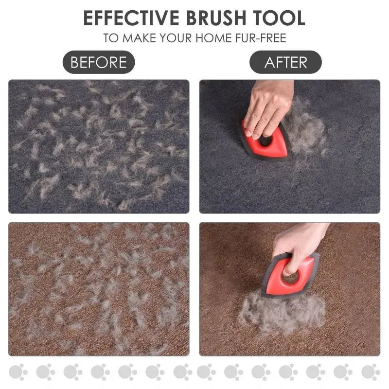 Silicone pet hair removal brush in three colours for cleaning carpets and sofas