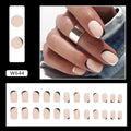 Black and white frosted artificial nails set with mandarin duck colour design