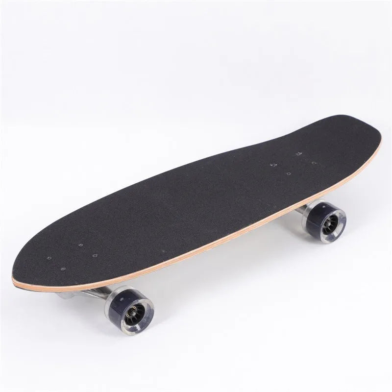 White maple wooden street scooter with 31-inch adult sizing for urban transport