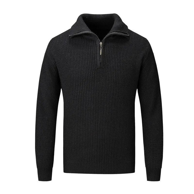 Men's slim fit pullover sweater in solid colour for autumn winter leisure wear