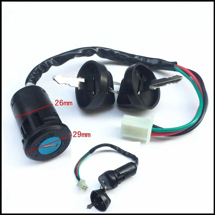 Waterproof electric door lock for car accessories with plastic housing and electrical connections