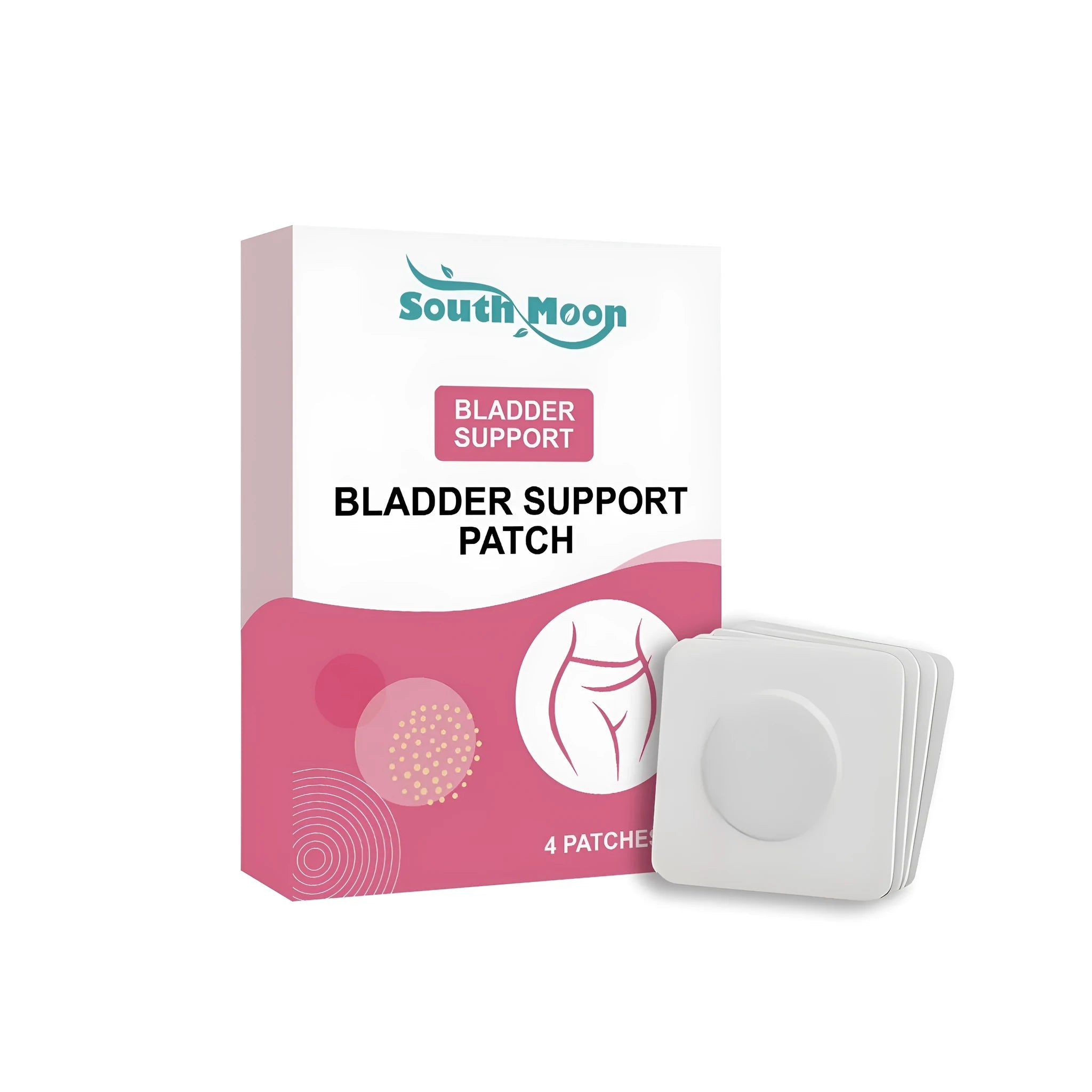 Pack of four bladder care patches with ingredients ginger, mint leaves and aloe.