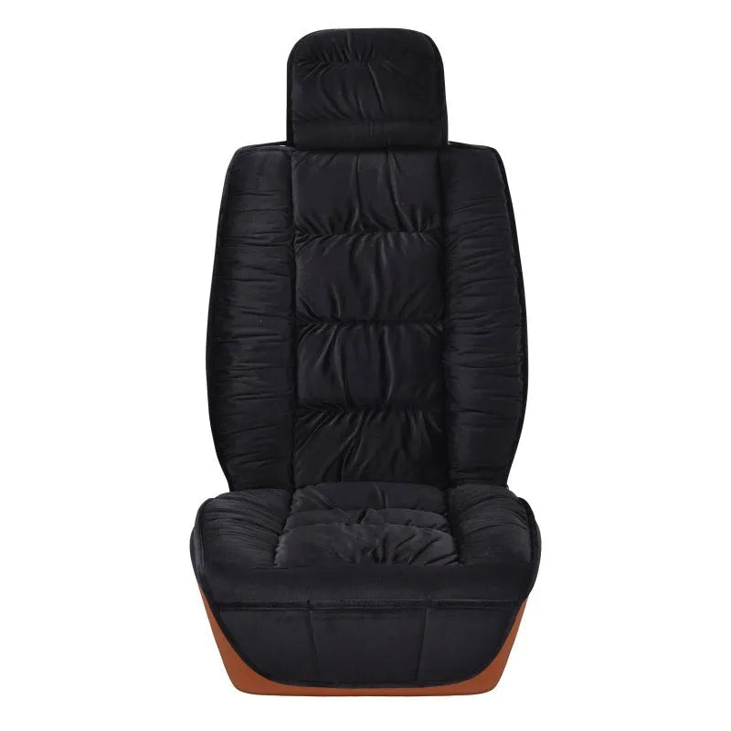 Winter short plush car seat cushion with wool cotton filler and polyester surface in various colour options