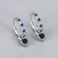 Women's zircon heart earrings with coloured gemstone eardrops in gold or white gold finish